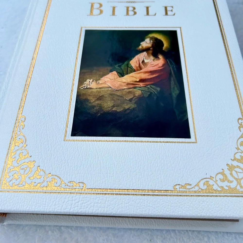 KJV Family Bible New in Box White Bonded Leather